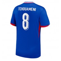 Camisa de Futebol França Aurelien Tchouameni #8 Equipamento Principal Europeu 2024 Manga Curta
